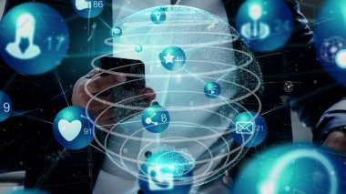 Sosyal medya ve insanlar ağ teknolojisi kavramsal