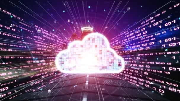 Cloud computer e archiviazione dati online con tacito software di condivisione intelligente — Video Stock