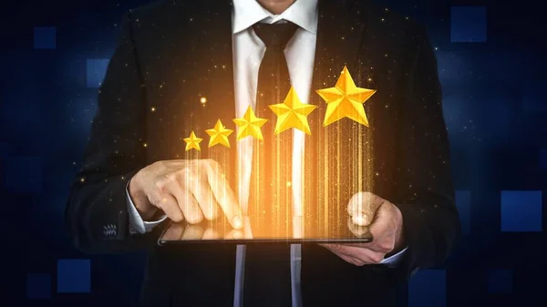 Customer review satisfaction feedback survey data for shrewd business — Φωτογραφία Αρχείου