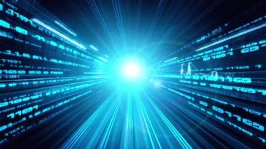 Program kodlama kavramında yolda dijital veri akışının döngüsel videosu