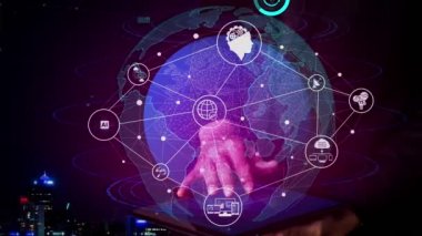 İnternet Ağı kavramsal 5G İletişim Teknolojisi