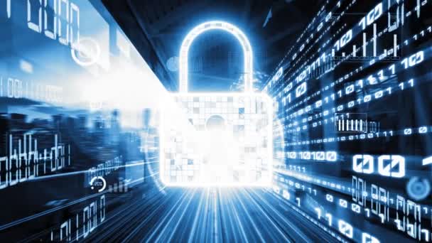 Cyberbeveiliging en online gegevensbescherming met stilzwijgende beveiligde encryptiesoftware — Stockvideo