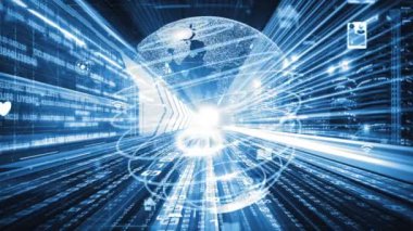 Fütürist küresel sosyal medya, insanlar iletişim ağı ve dijital veri paylaşımı