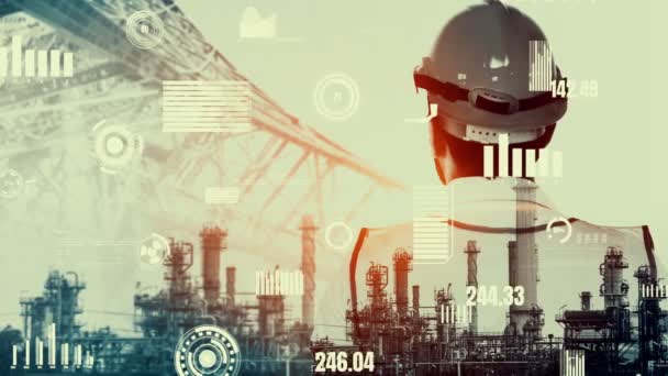 未来の工場と革新的なエネルギー産業の概念 — ストック動画