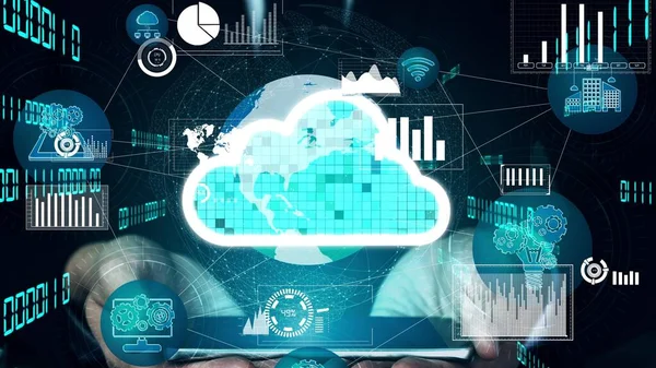 Tecnología conceptual de computación en nube y almacenamiento de datos para la innovación futura —  Fotos de Stock