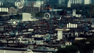 İnşaat alanı üzerinde değişiklik grafikli inşaat teknolojisi kavramı