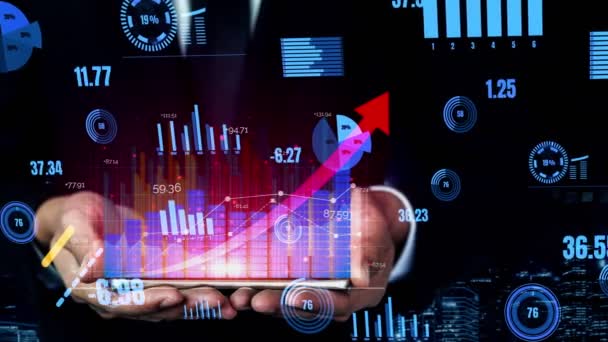 Konzeptionelles Business-Dashboard für die Analyse von Finanzdaten — Stockvideo