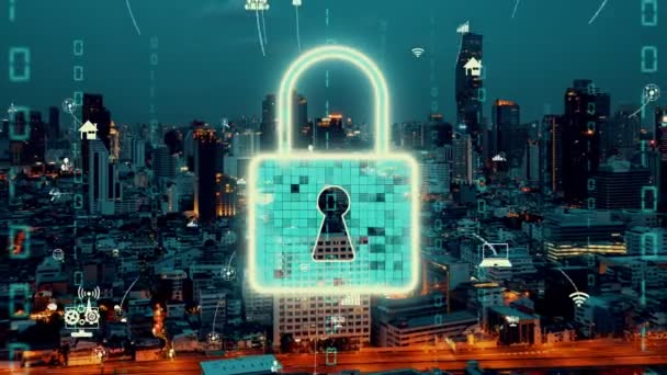 Seguridad cibernética y protección de datos de alteración en la plataforma digital — Vídeos de Stock
