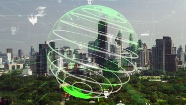 La tecnologia delle città verdi verso un concetto di alterazione sostenibile — Video Stock
