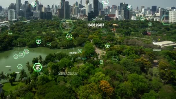 Green City-Technologie auf dem Weg zu nachhaltigem Veränderungskonzept — Stockvideo