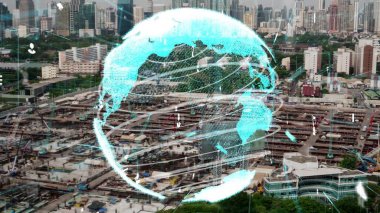 İnşaat alanı üzerinde değişiklik grafikli inşaat teknolojisi kavramı