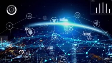 İnternet Ağı kavramsal 5G İletişim Teknolojisi