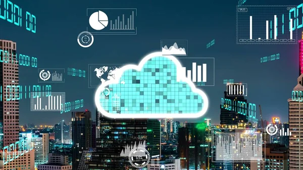 Cloud-Computing-Technologie und Online-Datenspeicherung zur Weitergabe von Änderungsdaten — Stockfoto