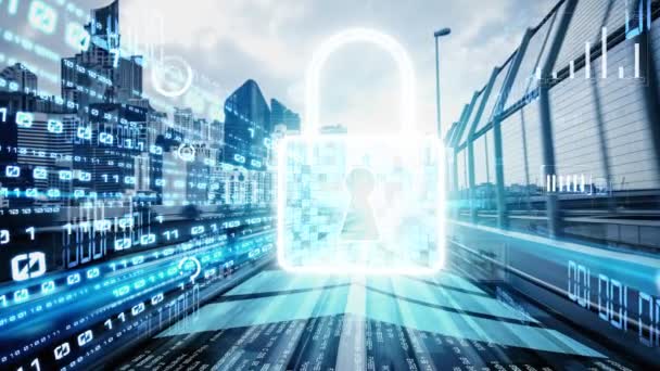 Cybersikkerhed og online databeskyttelse med stiltiende sikret krypteringssoftware – Stock-video
