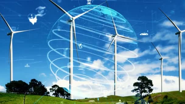 Miljöskyddsteknik och global hållbar energiteknik — Stockvideo