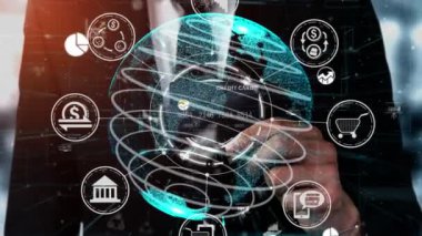 Kredi kartı tutan bir işadamının kavramsal vizyonu