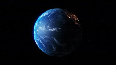 Seamless loop footage of planet earth whole round 3D orbital rotation