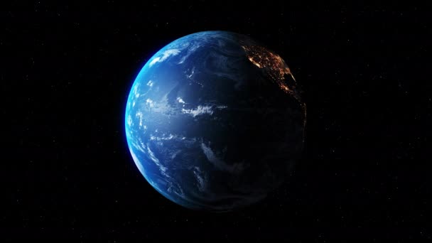 Seamless loop footage of planet earth whole round 3D orbital rotation — Stock video