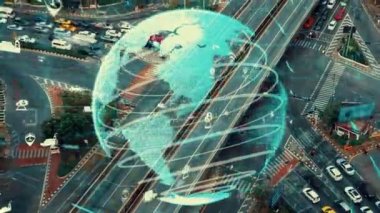 Geleceğin trafik kontrolü için akıllı ulaşım teknolojisi değiştirme kavramı