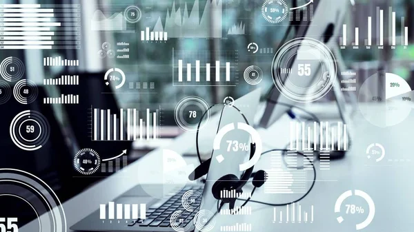 Business dashboard til analyse af finansielle data prognosebaseret grafik - Stock-foto
