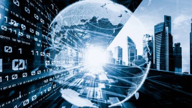 Fütürist küresel sosyal medya, insanlar iletişim ağı ve dijital veri paylaşımı