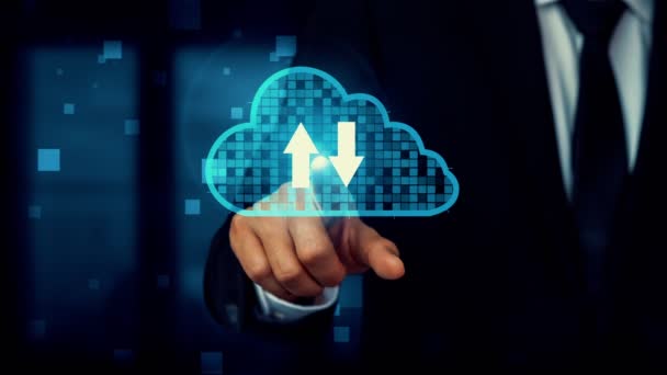 Cloud Computing technology και αποθήκευση δεδομένων σε απευθείας σύνδεση για έξυπνο επιχειρηματικό δίκτυο — Αρχείο Βίντεο