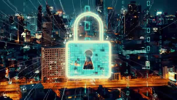 Sicurezza informatica e protezione dei dati di alterazione sulla piattaforma digitale — Video Stock