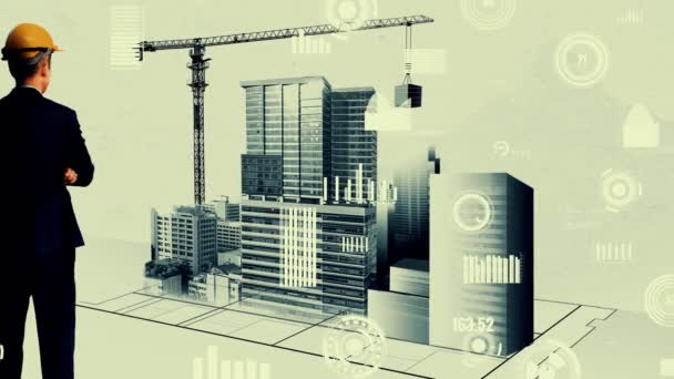Planificación civil urbana y desarrollo inmobiliario inventivo — Vídeo de stock