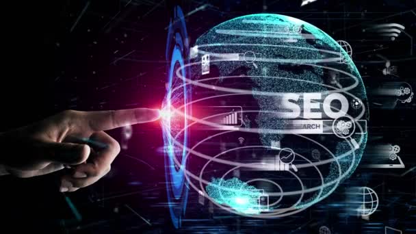 SEO Search Engine Optimization business conceptual — Stock Video