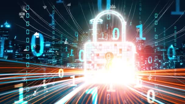 Cyber sicurezza e protezione dei dati online con software di crittografia sicuro tacito — Video Stock
