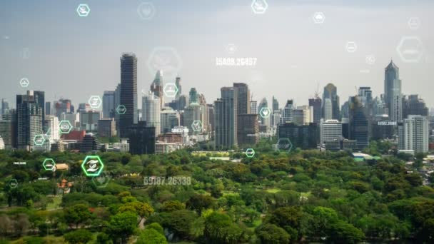 Grön stadsteknik går mot ett hållbart förändringskoncept — Stockvideo