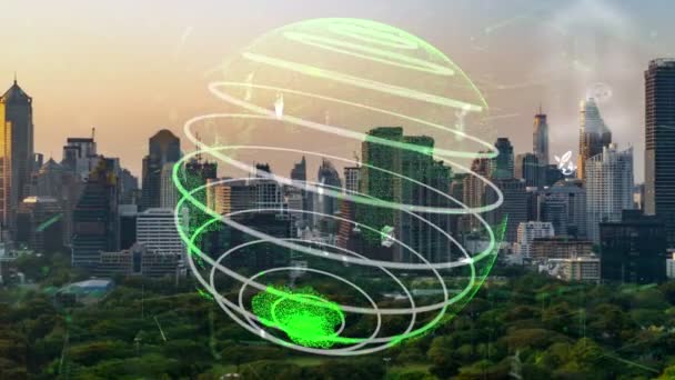 Green City-Technologie auf dem Weg zu nachhaltigem Veränderungskonzept — Stockvideo