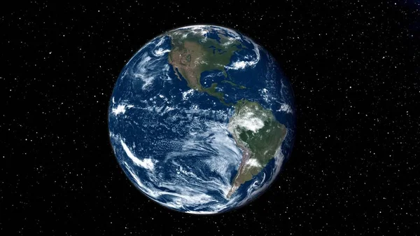 Planeta Tierra globo vista desde el vuelo espacial con la superficie realista de la tierra desde el espacio —  Fotos de Stock