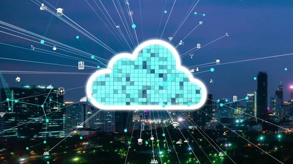 Cloud-Computing-Technologie und Online-Datenspeicherung zur Weitergabe von Änderungsdaten — Stockfoto