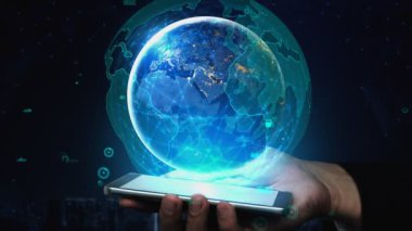 İnternet Ağı kavramsal 5G İletişim Teknolojisi