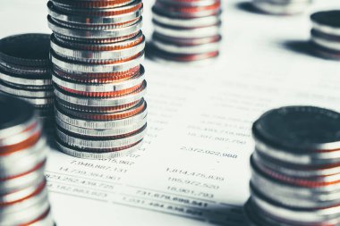 Altın para yığını Hazine mevduat banka hesabında tasarruf para yığını