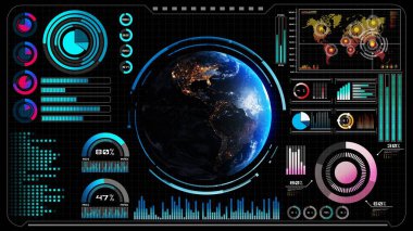 Yörüngesel küresel ağ oluşturma 3B ile gelecekçi VR baş ekran tasarımı