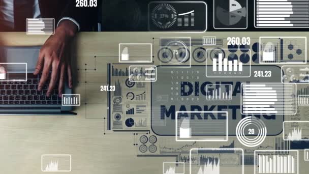 Маркетинг цифровых технологий — стоковое видео
