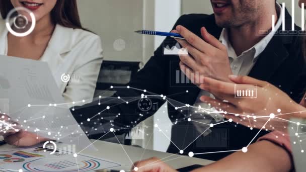 Penglihatan konseptual tentang orang-orang bisnis dalam rapat staf perusahaan — Stok Video