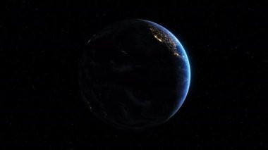 Seamless loop footage of planet earth whole round 3D orbital rotation
