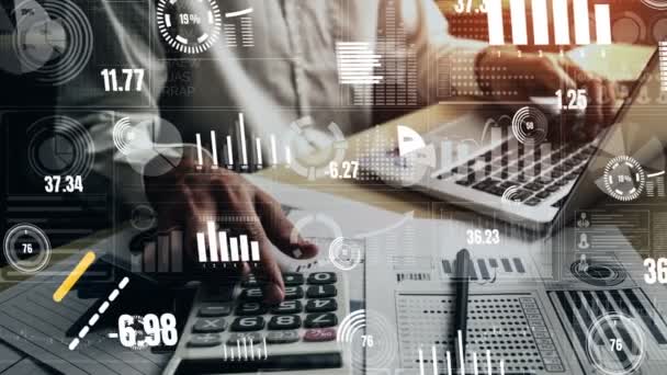 Painel de negócios conceitual para análise de dados financeiros — Vídeo de Stock