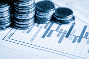 Altın para yığını Hazine mevduat banka hesabında tasarruf para yığını