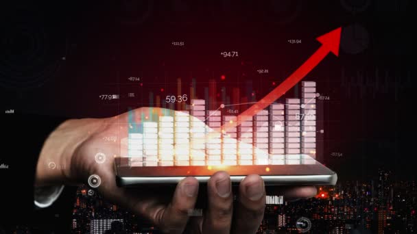 Двойное воздействие концептуального образа роста прибыли бизнеса — стоковое видео