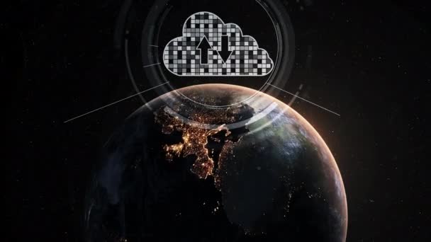Cloud-Computing-Technologie und Online-Datenspeicherung für schlaue Geschäftsnetzwerke — Stockvideo