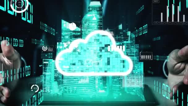 Cloud computing conceptuel et technologie de stockage de données pour l'innovation future — Video