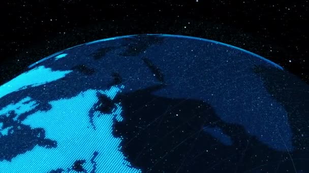 数字地球三维空间轨道自转显示网络技术的概念 — 图库视频影像