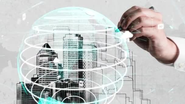 Stadsplanering och innovativ fastighetsutveckling — Stockvideo