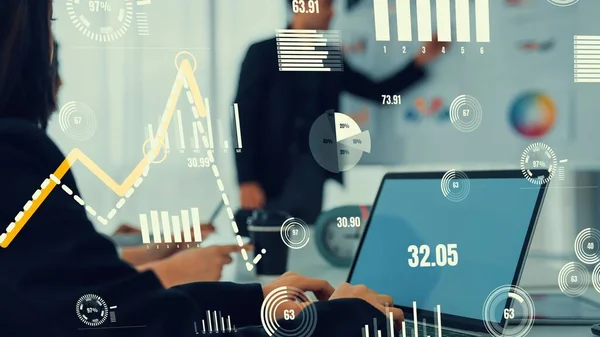 Business dashboard til analyse af finansielle data prognosebaseret grafik - Stock-foto