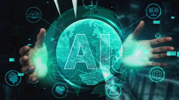 AI Learning i konceptualne sztucznej inteligencji. — Zdjęcie stockowe