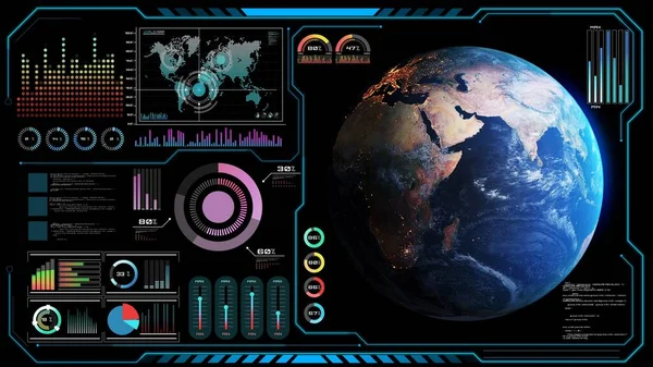 Yörüngesel küresel ağ oluşturma 3B ile gelecekçi VR baş ekran tasarımı — Stok fotoğraf